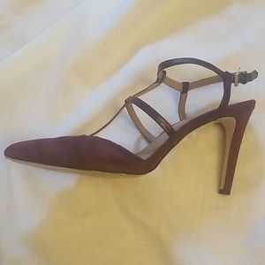 Calvin Klein Coreene strappy heels in dark cherry red
